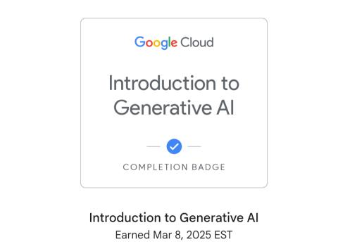 Introduction to Generative AI Certificate